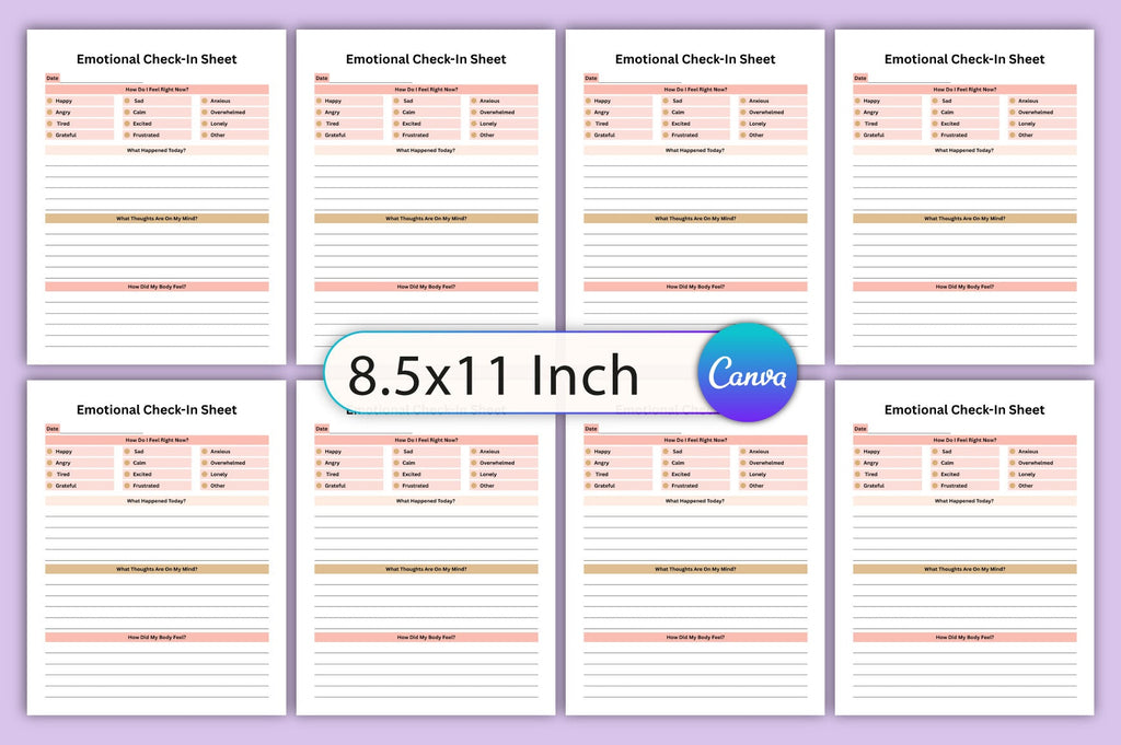 Daily Emotional Check-In Sheet Planner