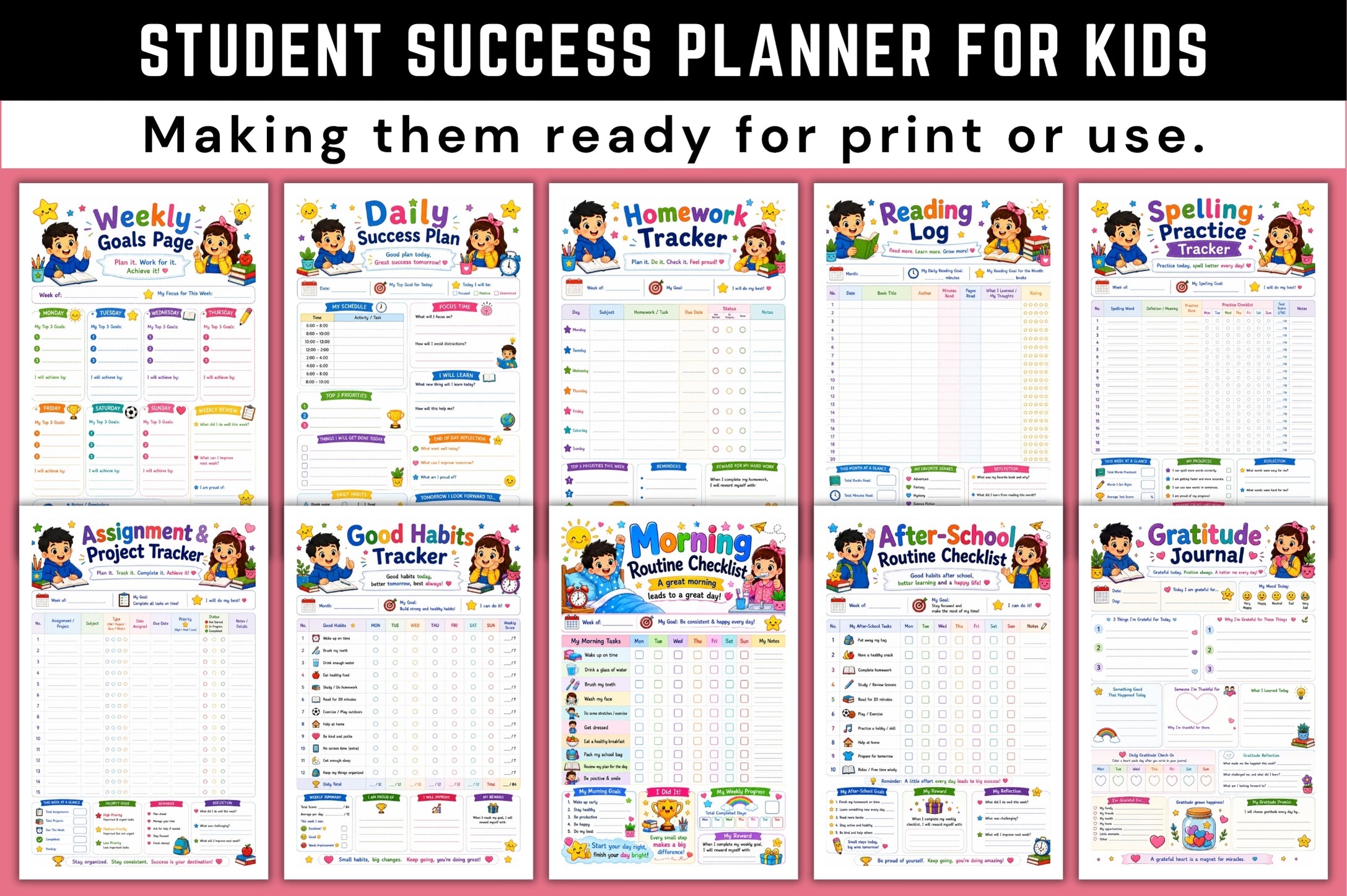 Student Success For Kids Planner