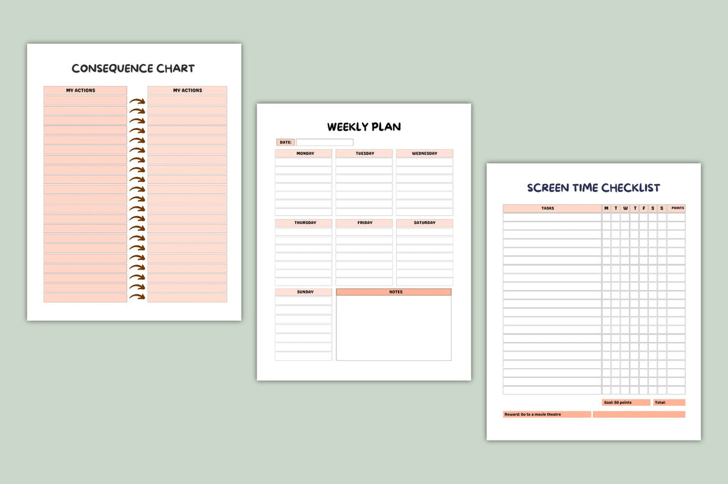 Star Kids Reward Task Board Planner