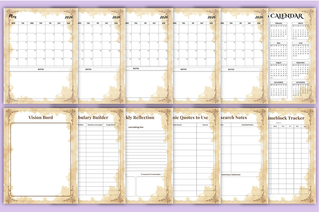 Dark Academia Study Planner
