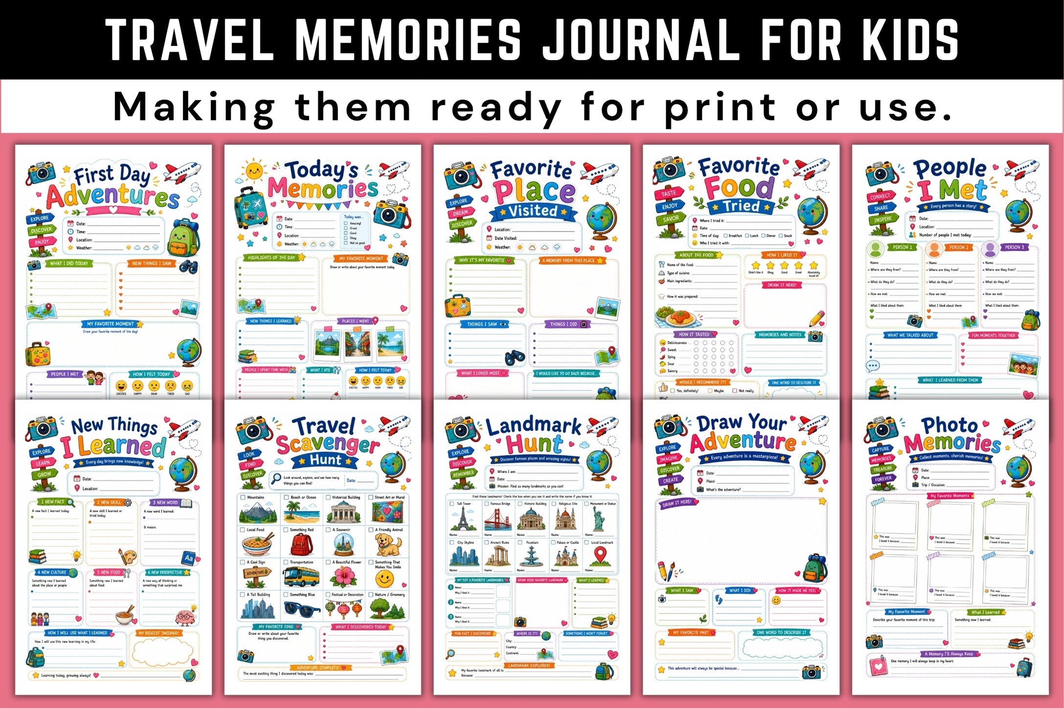 Travel Memories For Kids Journal