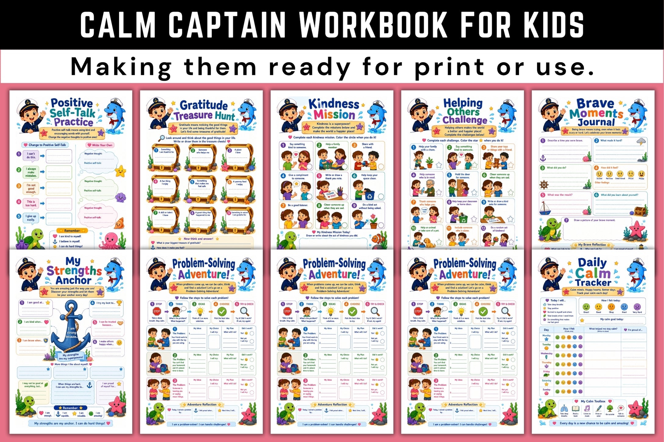 Calm Captain For Kids Workbook