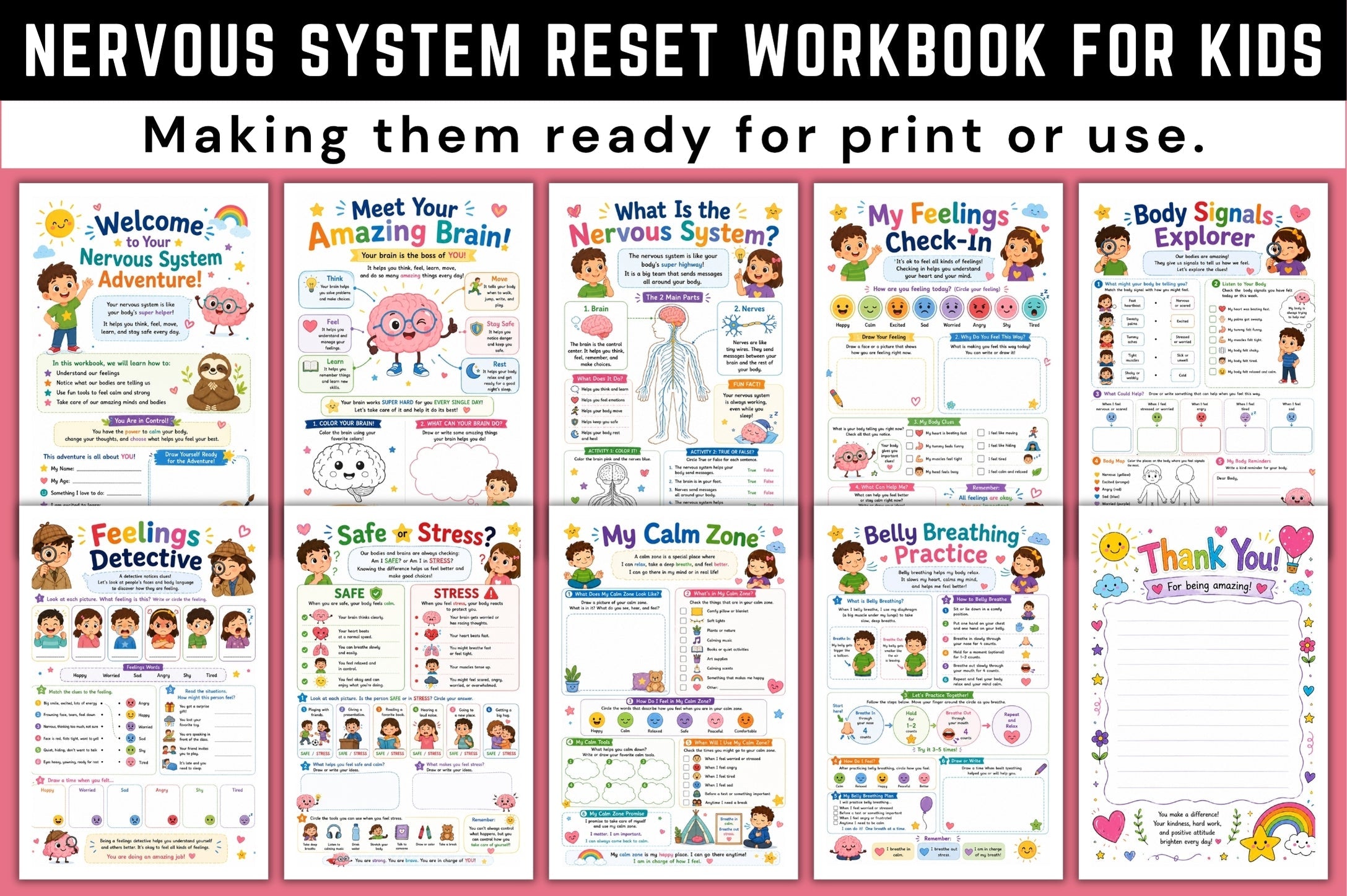 Nervous System Reset For Kids Workbook