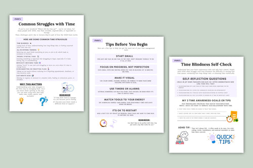 ADHD Time Control Worksheets Book featuring scheduling and focus worksheets