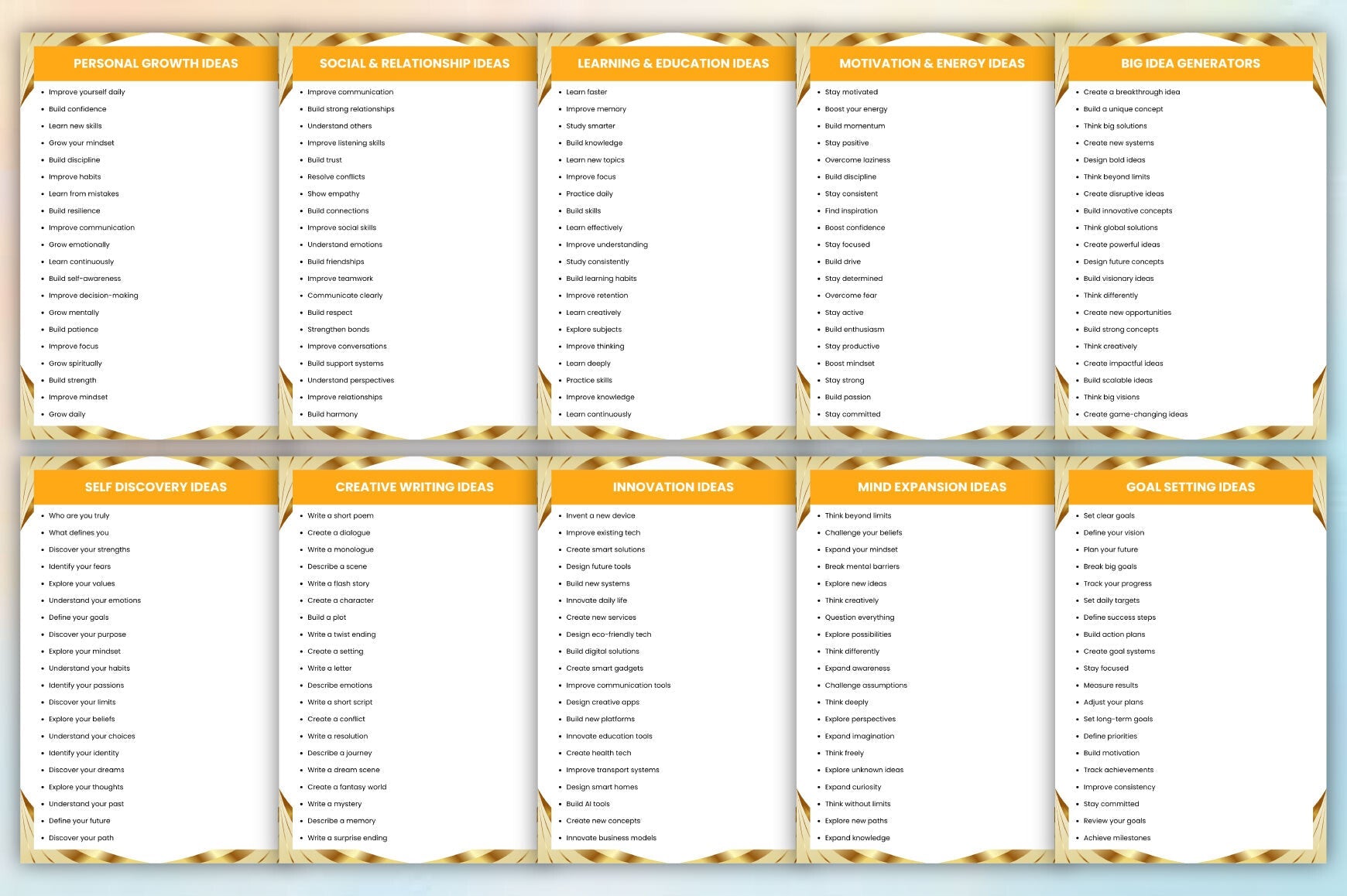For Infinite Ideas Prompts