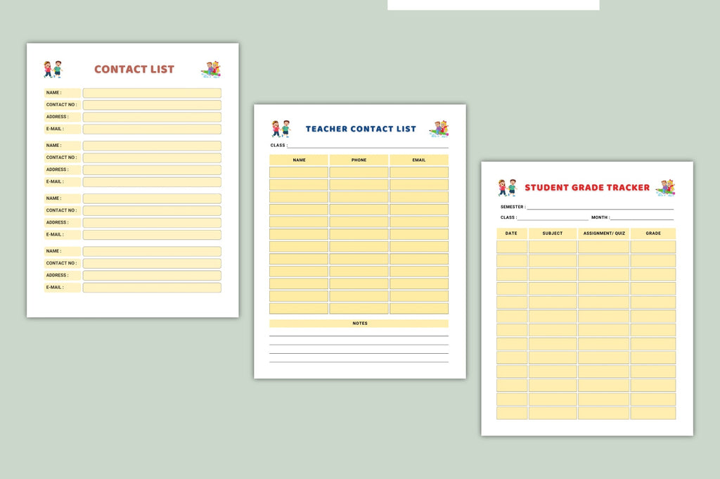 Kids Study School Planner