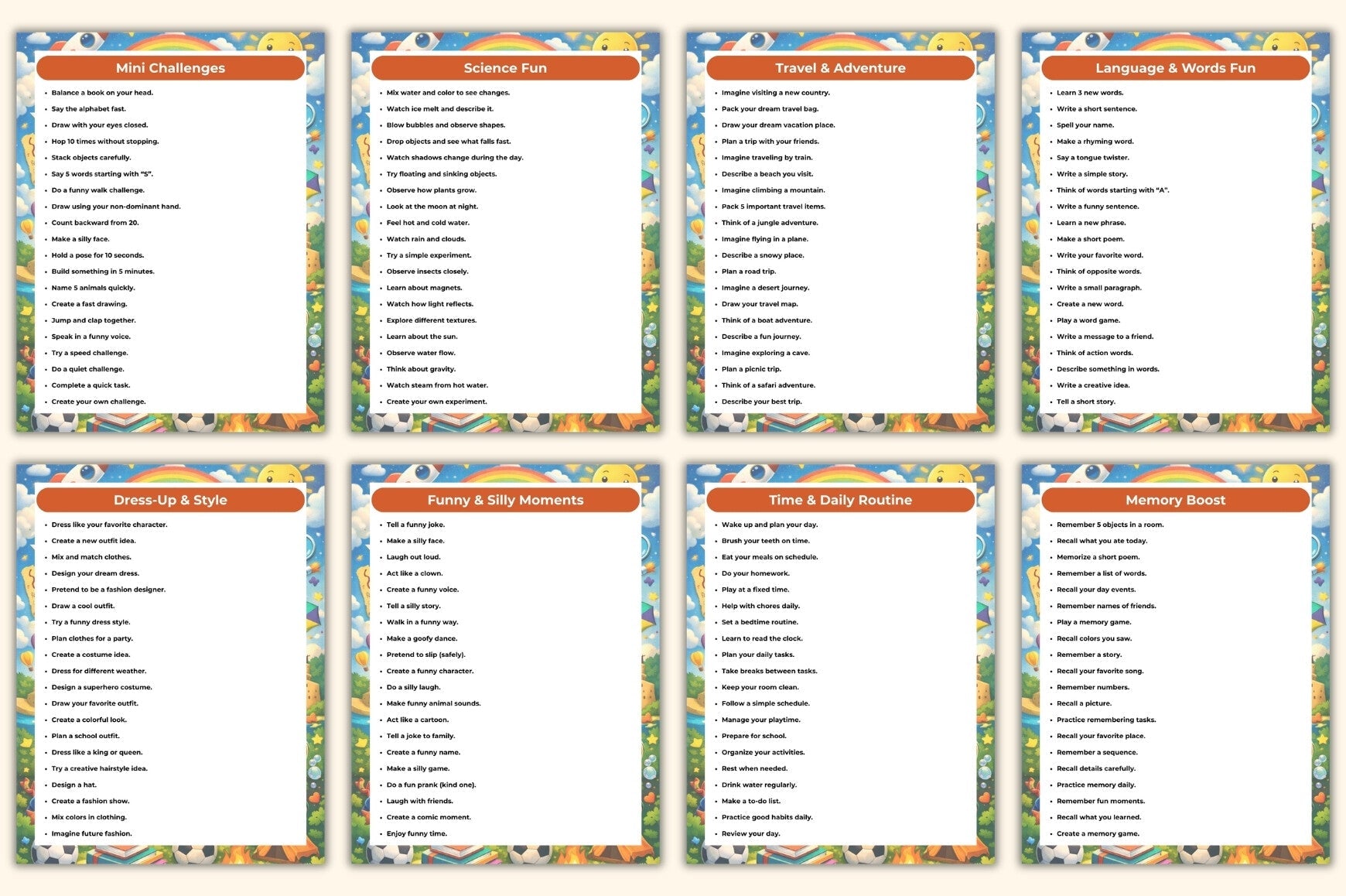 Fun Activity for Prompts for Kids