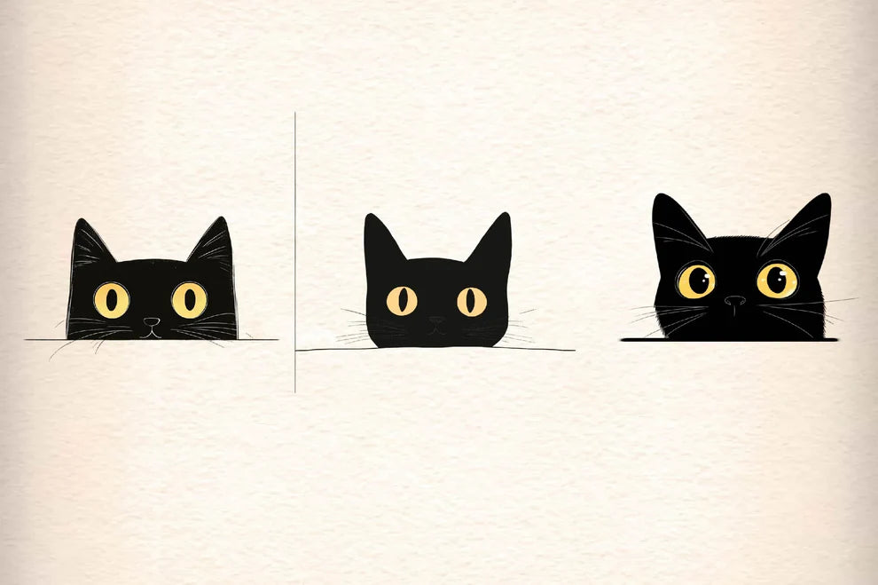 Black Cat Peeking Graphics Clipart Bundle