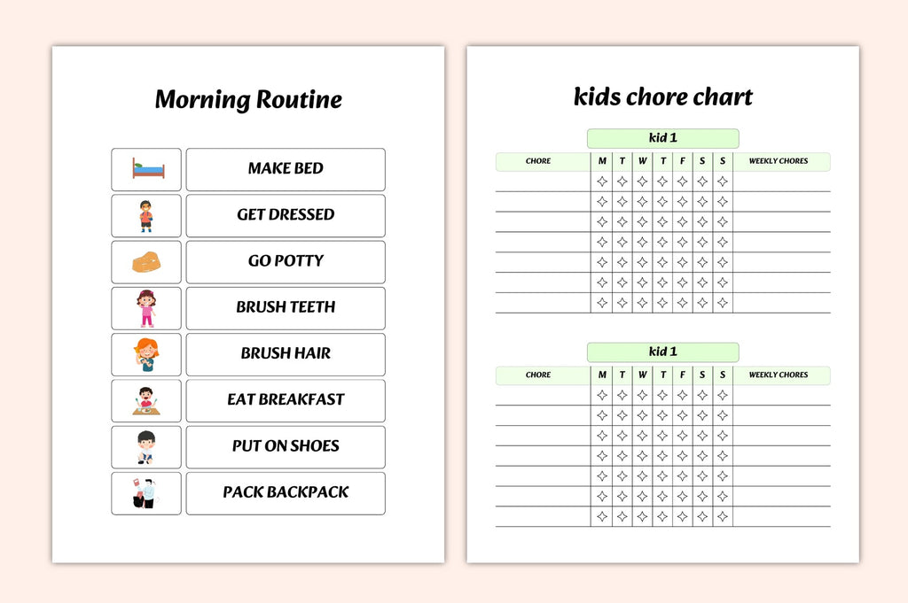 Family Chore Chart for Kids Planner