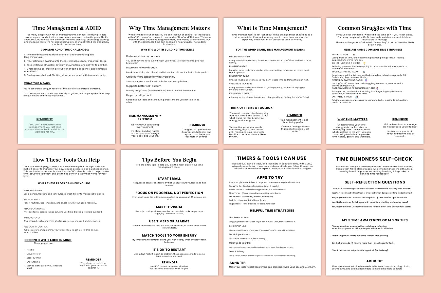 Adhd Time Management Worksheets Workbook
