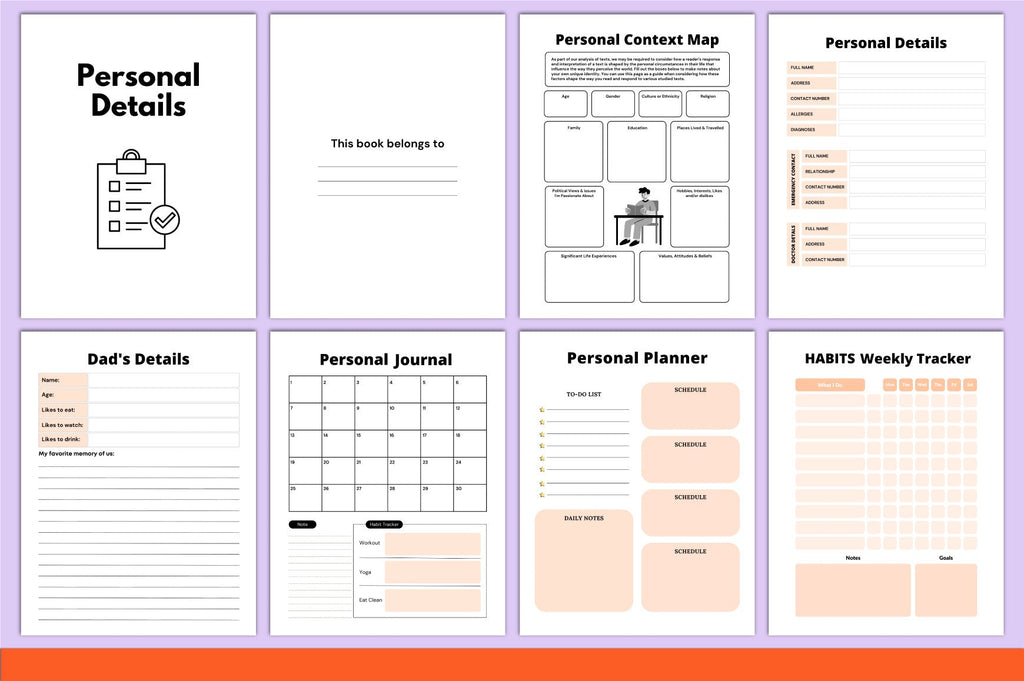 Personal Details Planner