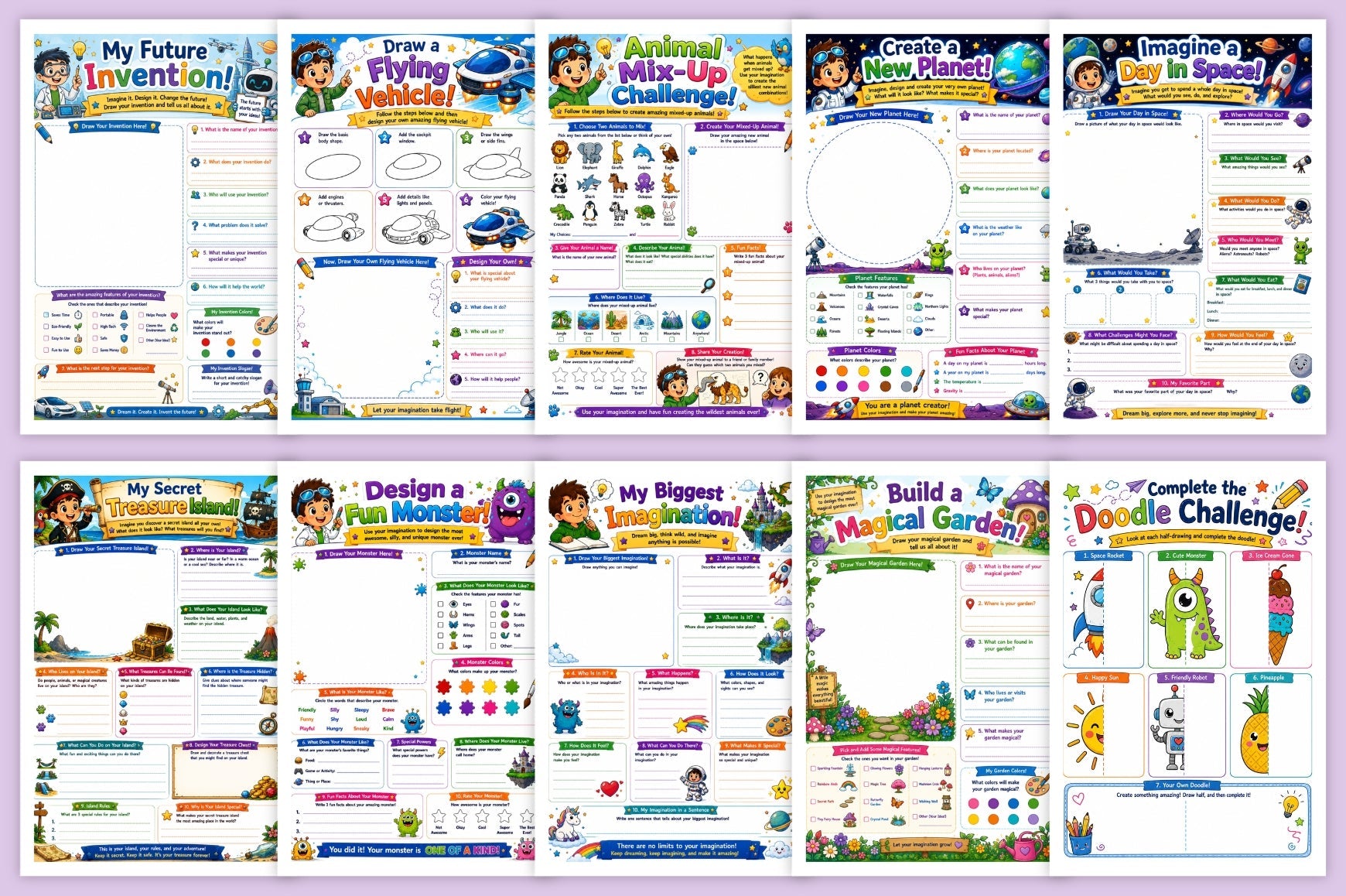 Kids Imagination Activity Book
