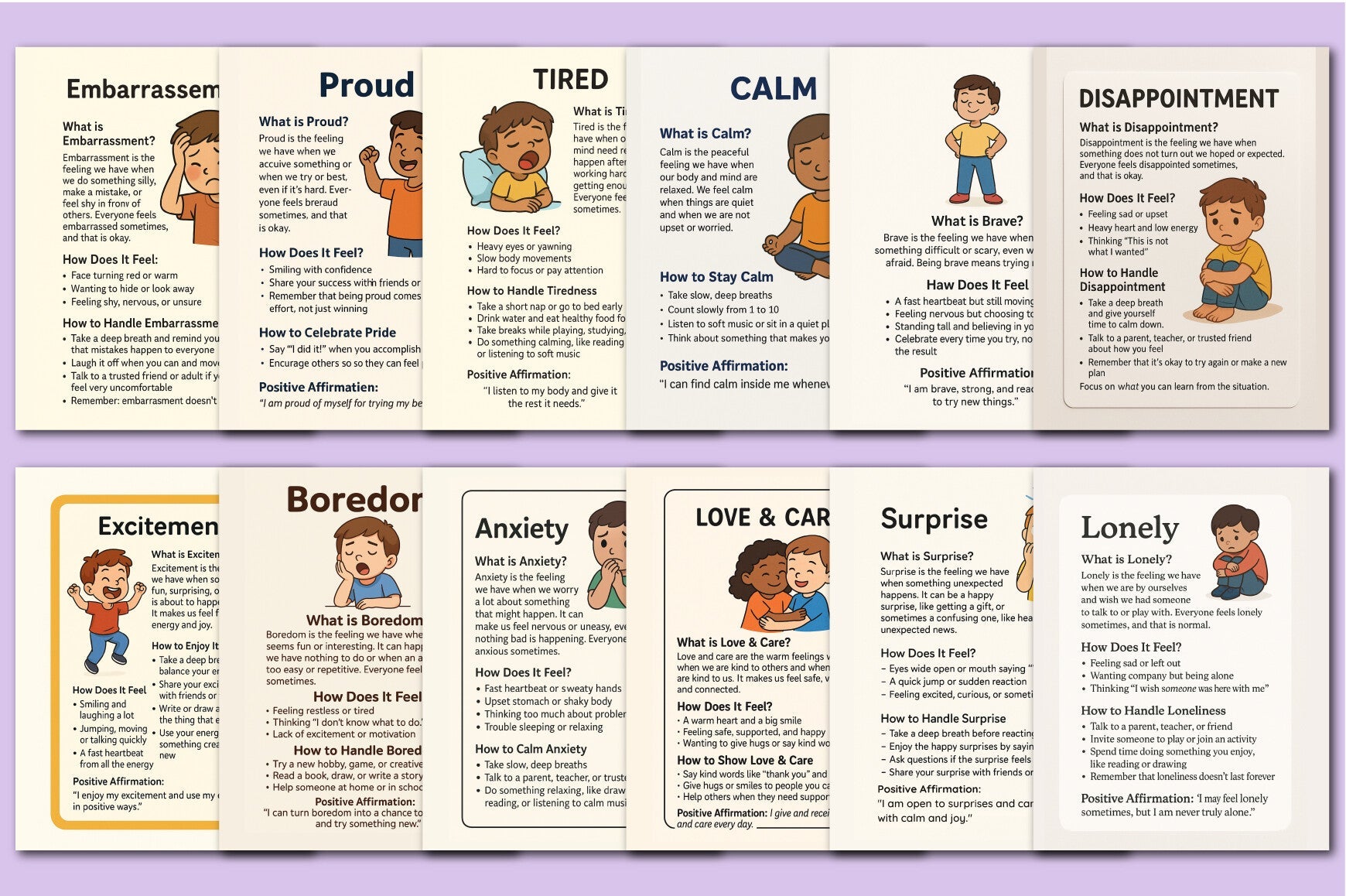 Emotional Regulation Cards for Kids