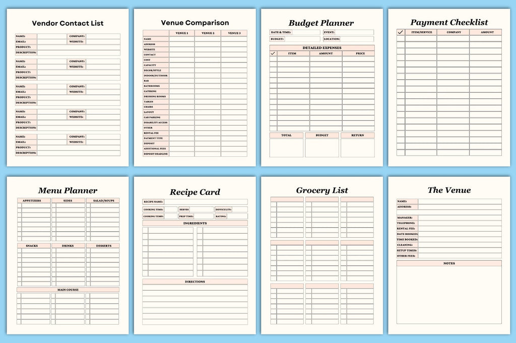 Editable Baby Shower Planner