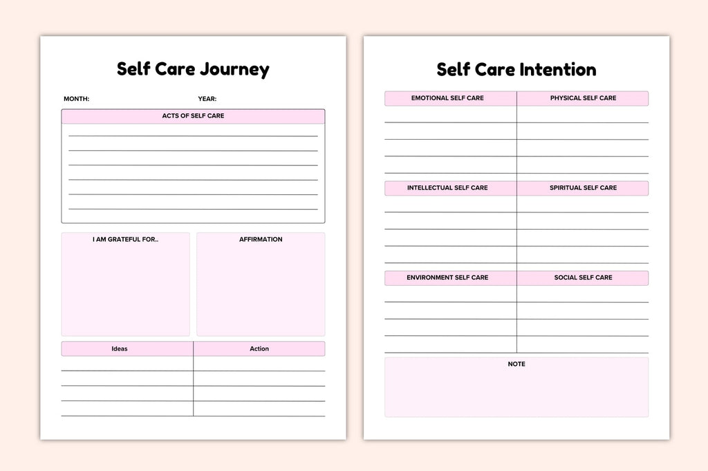ADHD Self-Care Support Planner Printable Pages
