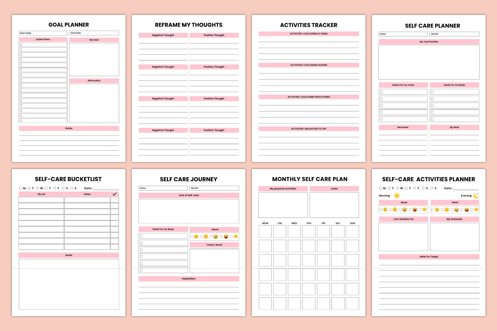Depression Self Care Journal