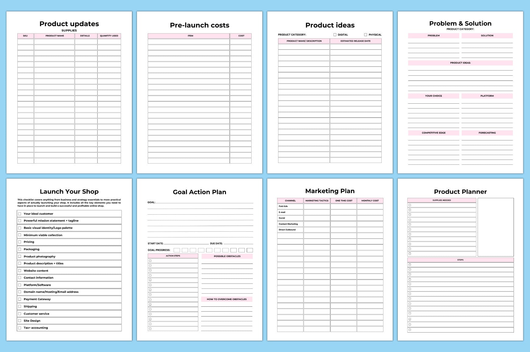 Editable Shopify Store Planner