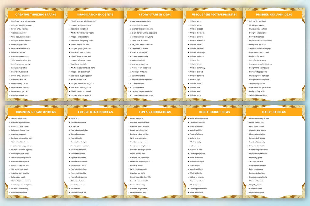 For Infinite Ideas Prompts