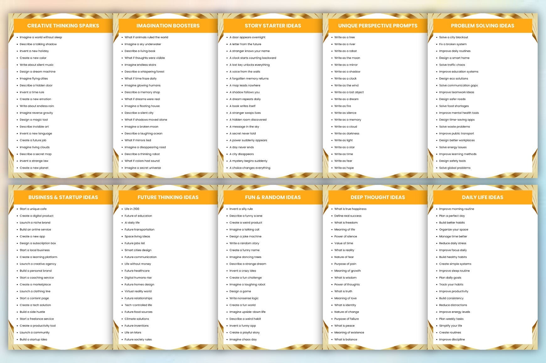 For Infinite Ideas Prompts
