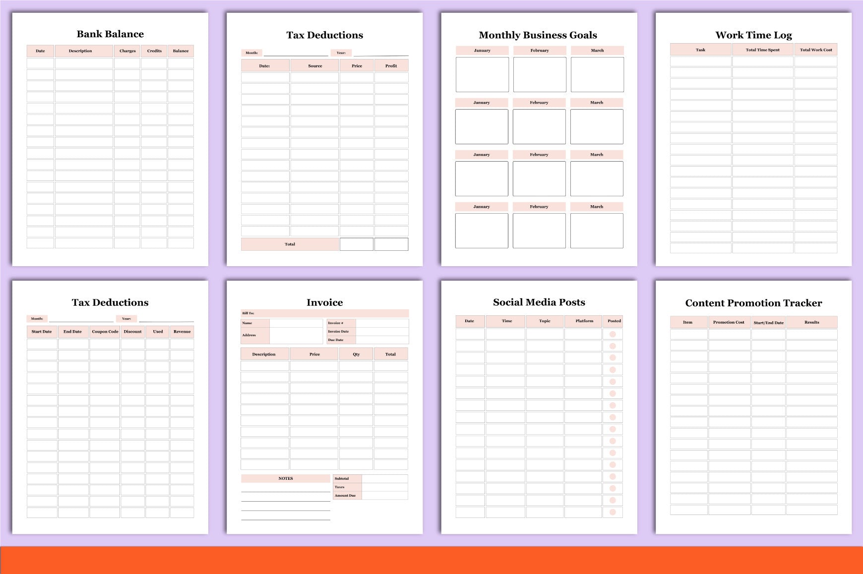 Candle Business Planner Template