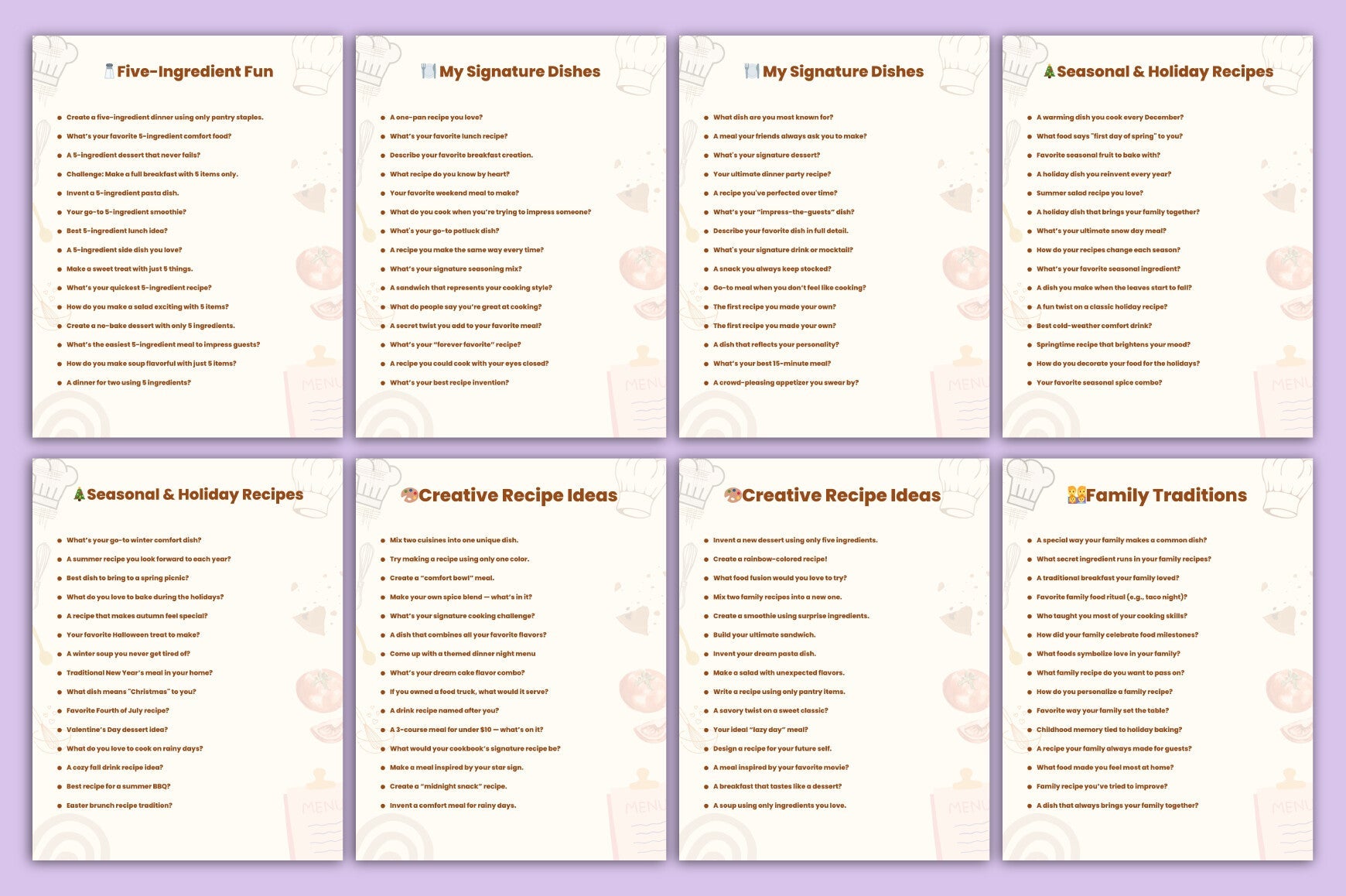 Recipe Prompts for Creative Cooking