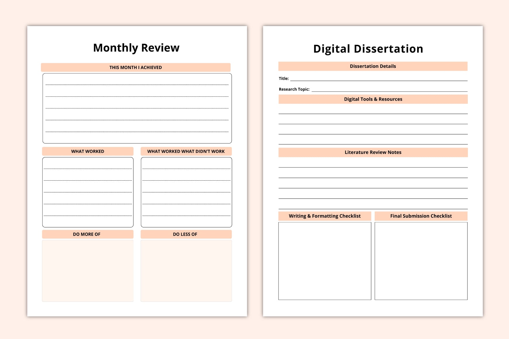 Dissertation Writing Planner