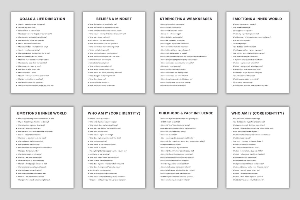 Self-Discovery Questions Journal