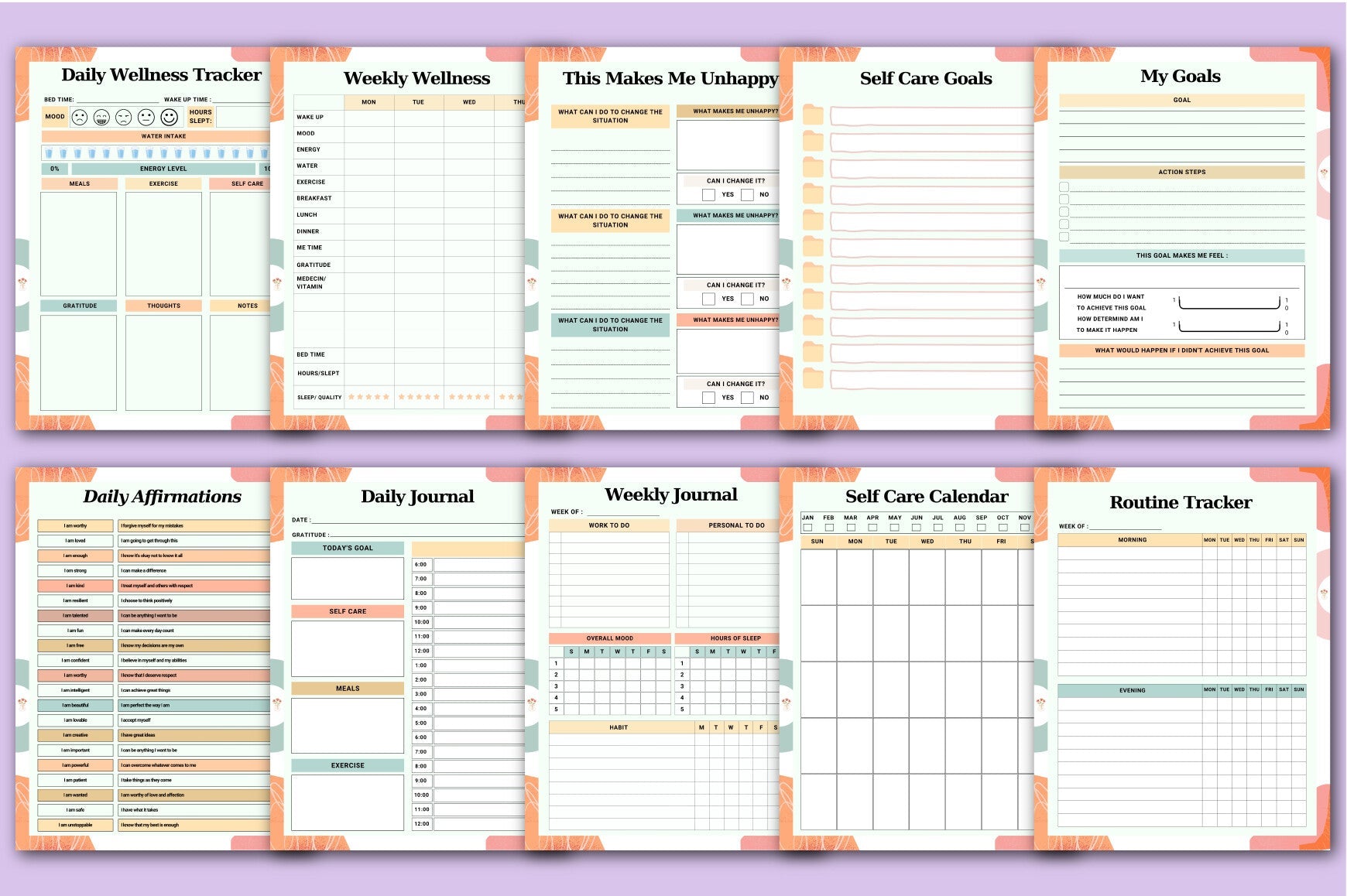 Self Care Planner