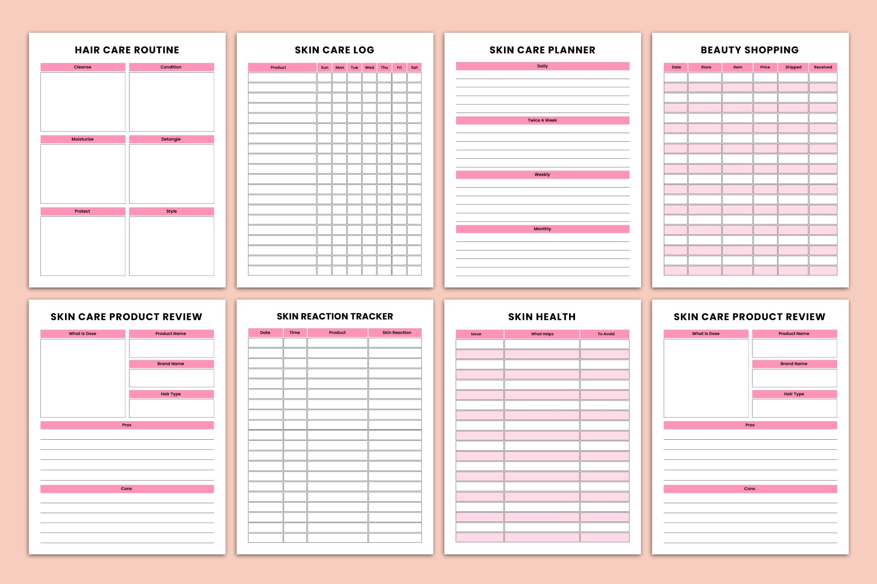 Skin Care Routine Journal