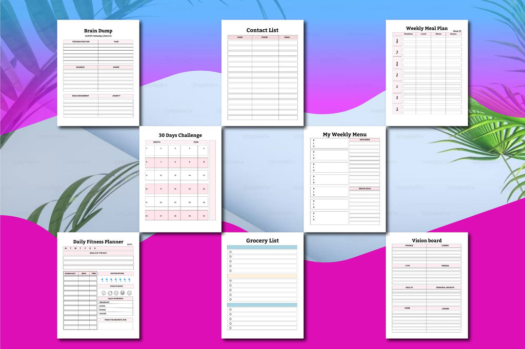 ADHD Printable Planner with organization, focus, and productivity worksheets
