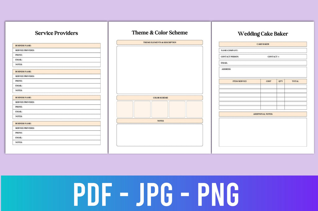 Editable Wedding Planner Template