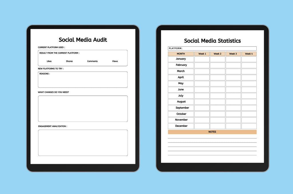 Editable Social Media Planner