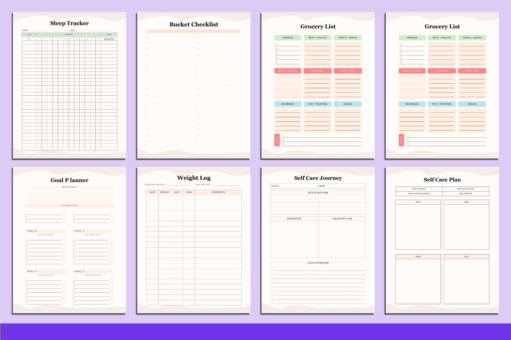 ADHD Printable Planner with weekly organizer and productivity worksheets