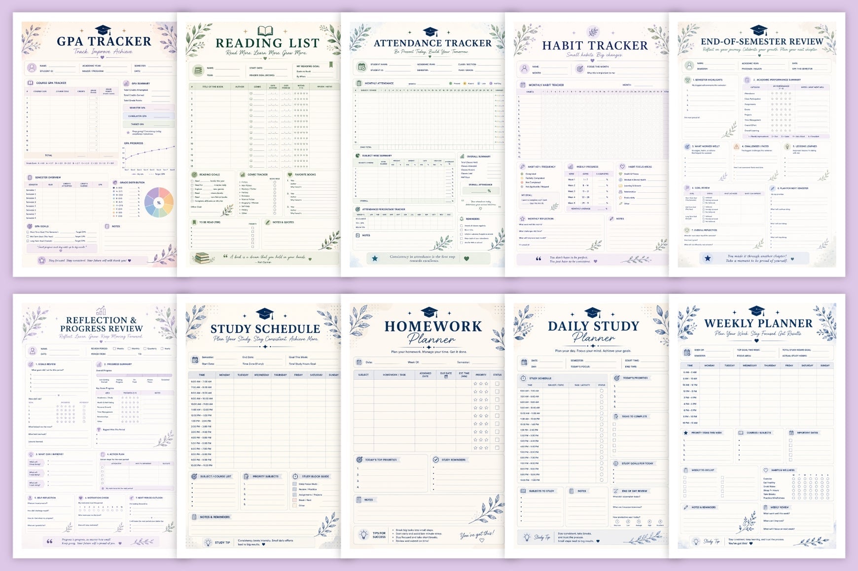Academic Success For Students Planner