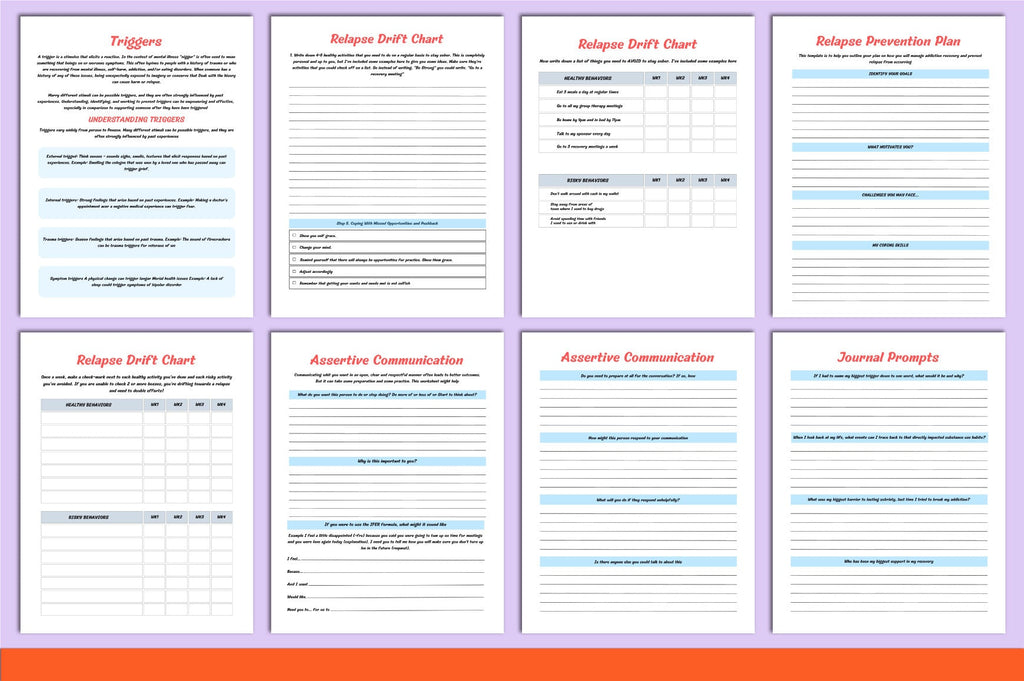 Addiction Recovery Worksheets Book