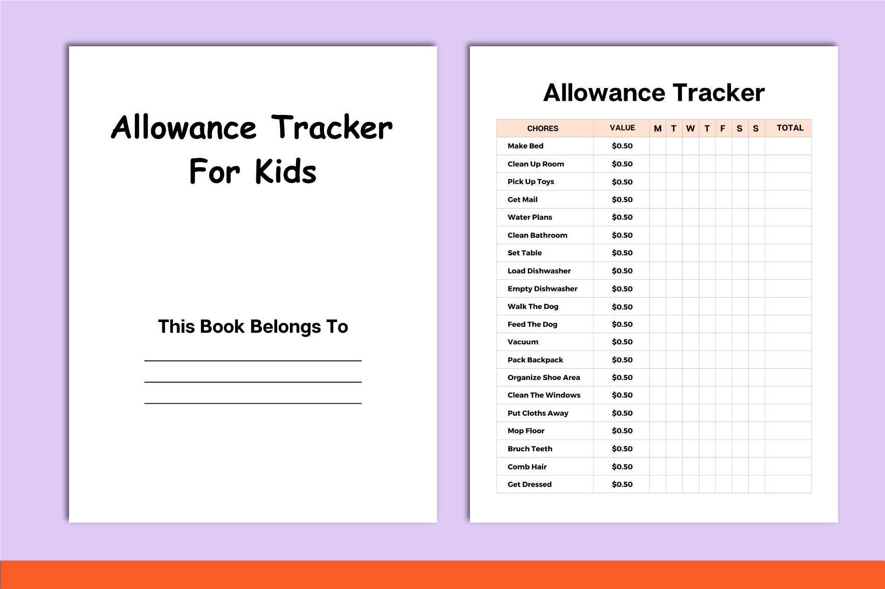 Allowance for Kids Planner