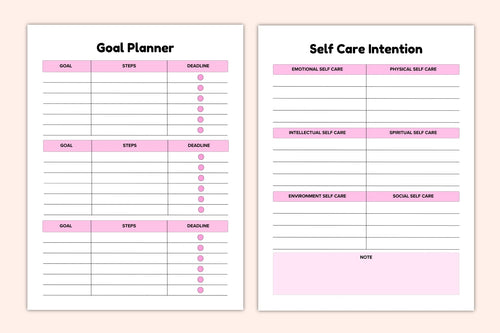 ADHD Self-Care Routine Planner healthy habits and wellness tracker pages