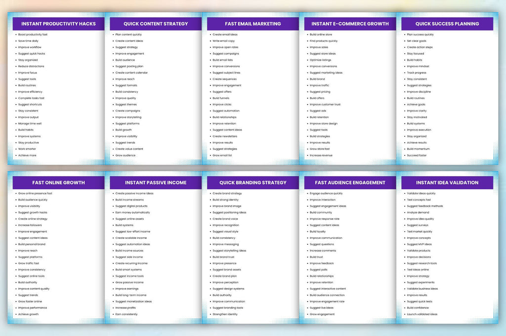 For Fast Results Prompts