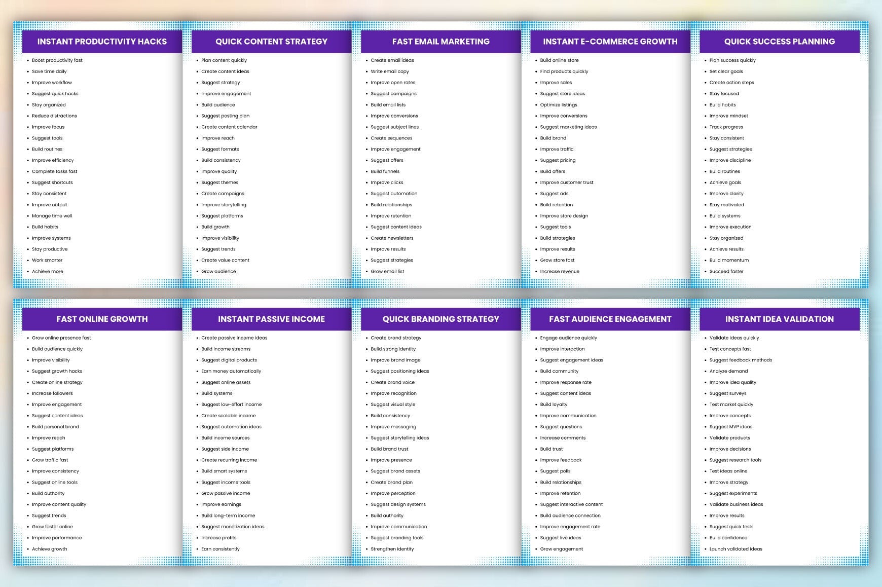 For Fast Results Prompts
