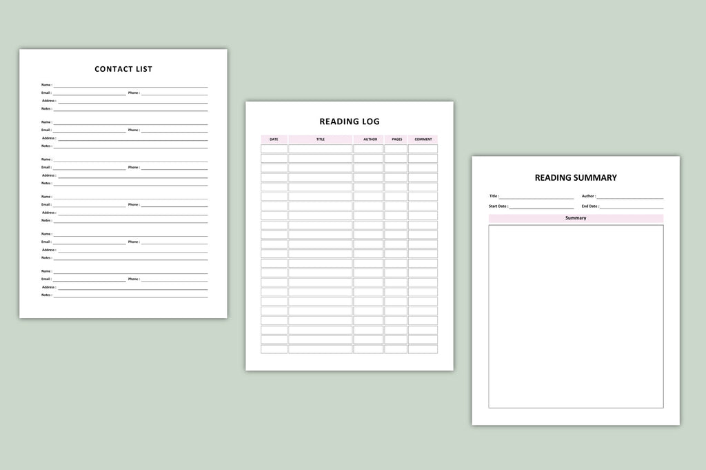 Reading Goals Planning Journal