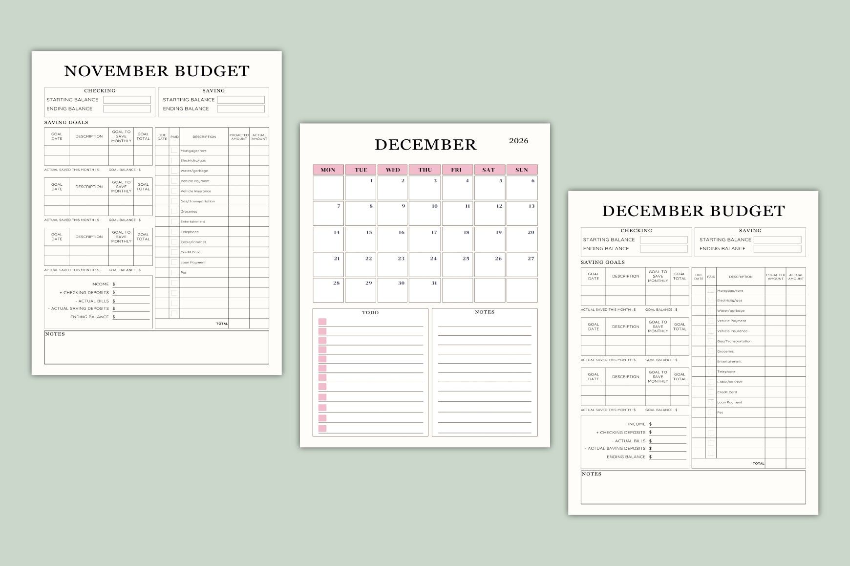 Month Wise Budget Planner