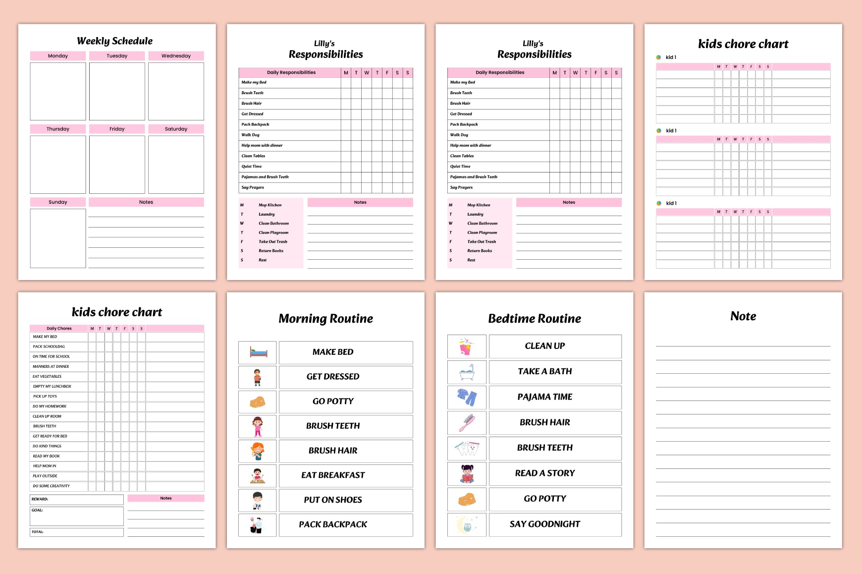 Kids Household Responsibility Chart