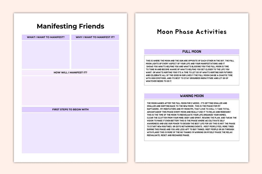 Moon Phases Manifestation Planner