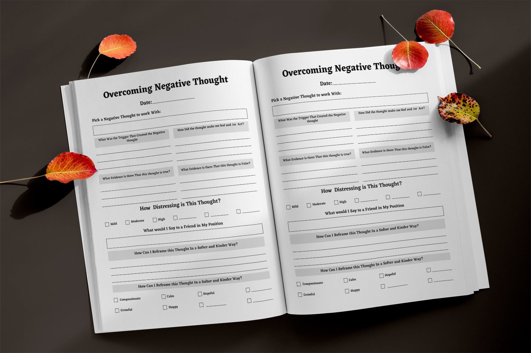 Overcoming Negative Thoughts Planner