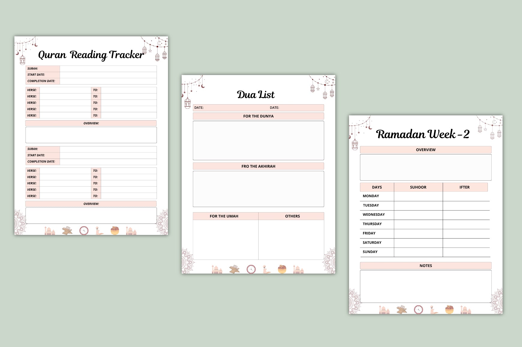 Ramadan Routine Spiritual Planner