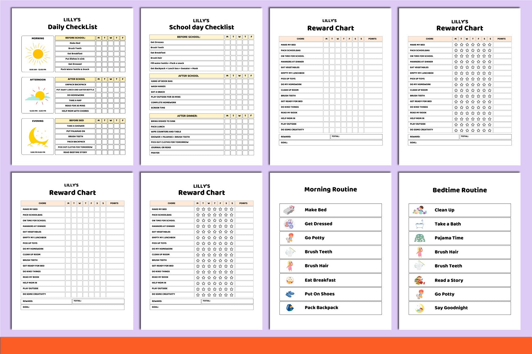 Chore Chart for Kids Planner