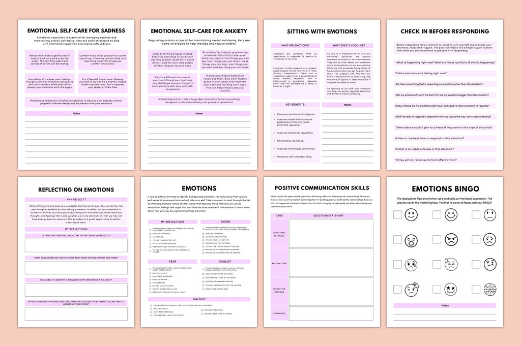 Emotional Insight Processing Worksheets Workbook