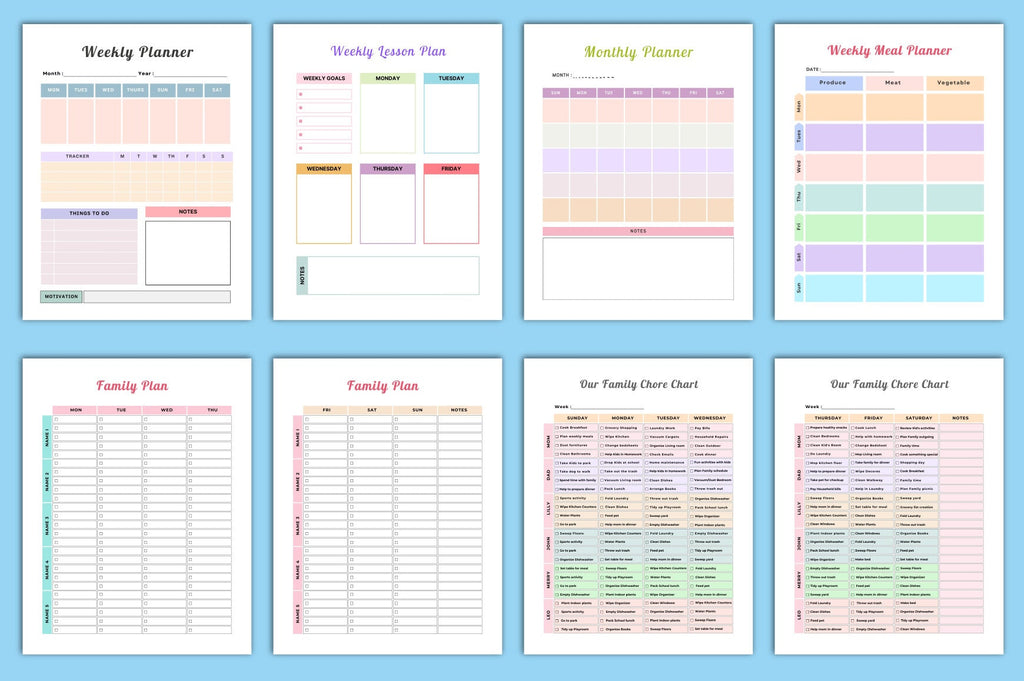 Editable Weekly Family Planner
