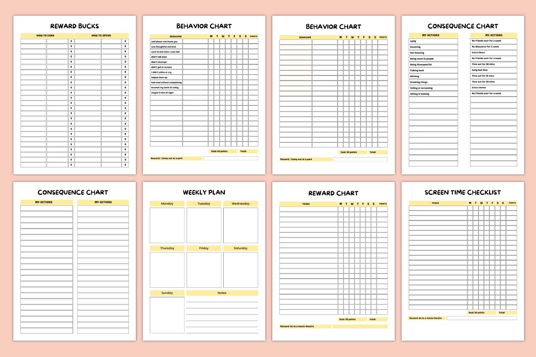 Kids Progress Reward Journal