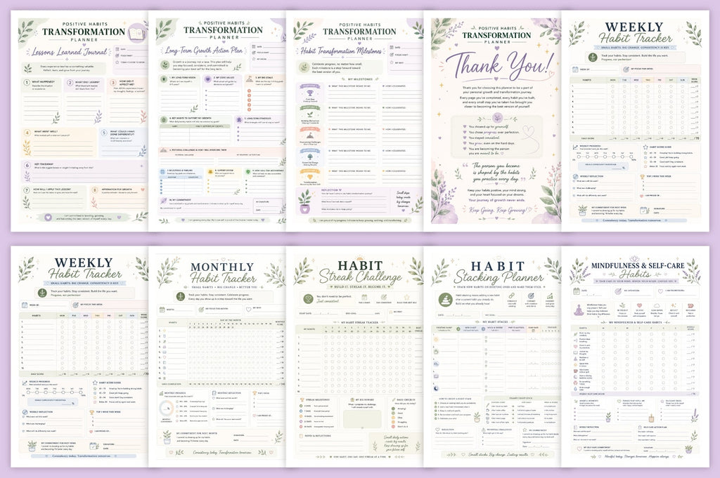 Positive Habits Transformation Planner